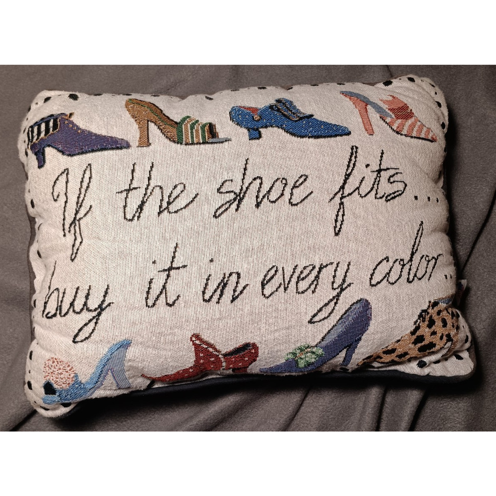 Riverdale Decorative Throw Pillow “If the Shoe Fits Buy It in Every Color” 16x12 - Picture 3 of 4